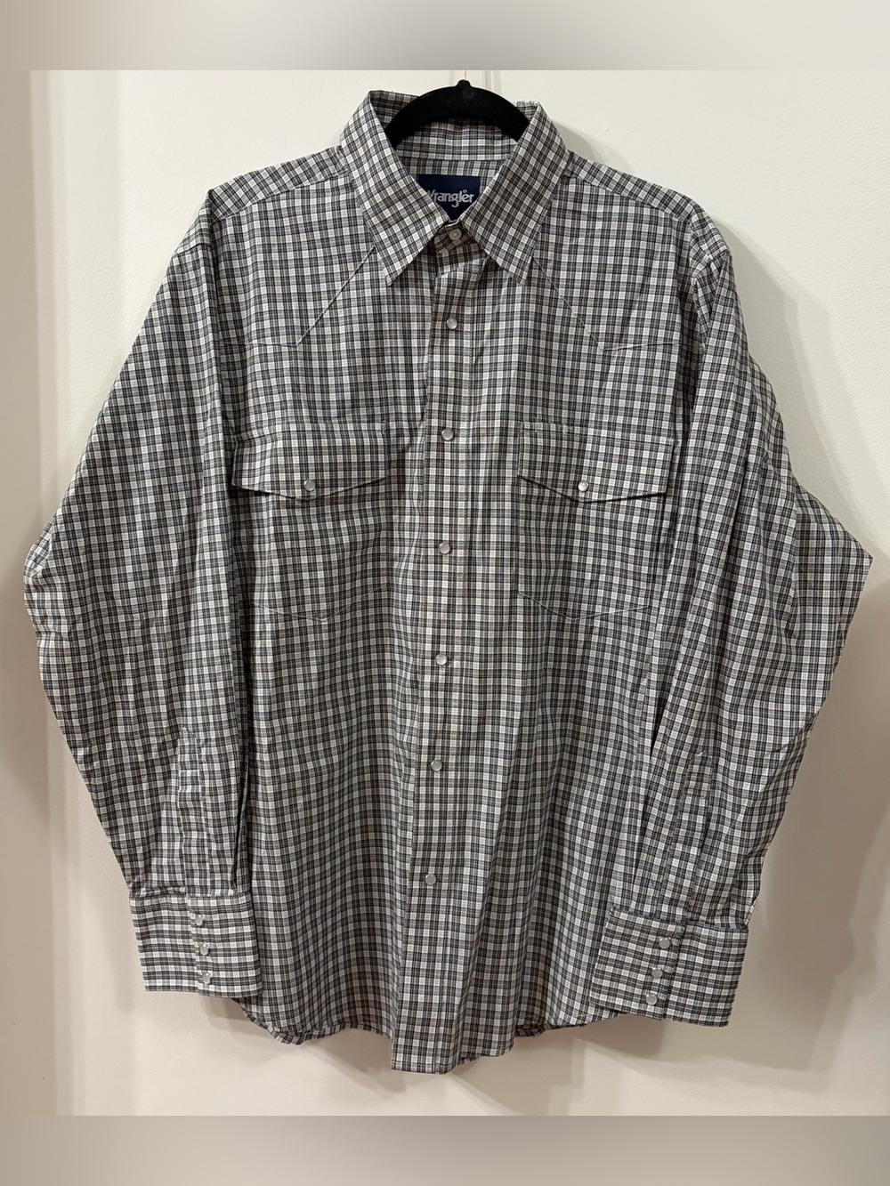 Wrangler Men's Western Plaid Snap Shirt Long Sleeve Size Large Cowboy Gorpcore
